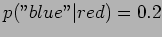 $ p(''blue''\vert red) = 0.2$