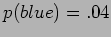 $ p(blue) = .04$